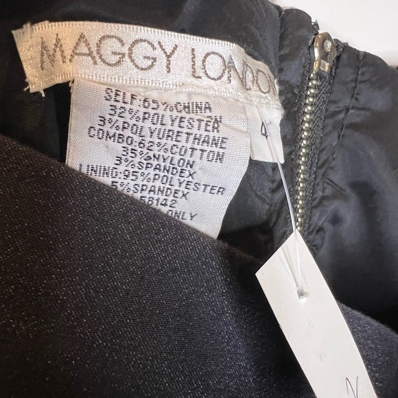 017. Maggy London Black Draped Bust Dress Size 4 - Picture 6 of 9